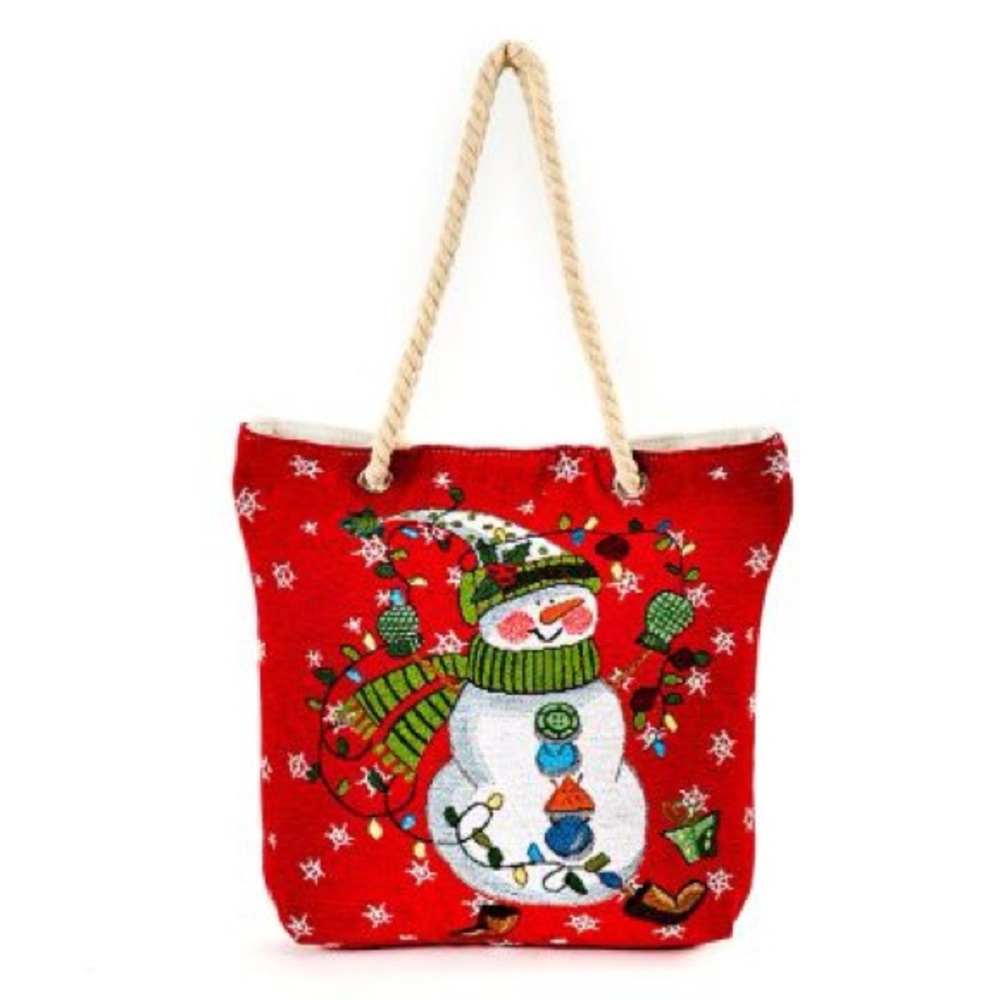 NEVER USED Holiday-Themed Snowman Tote Bag by The Lakeside Collection